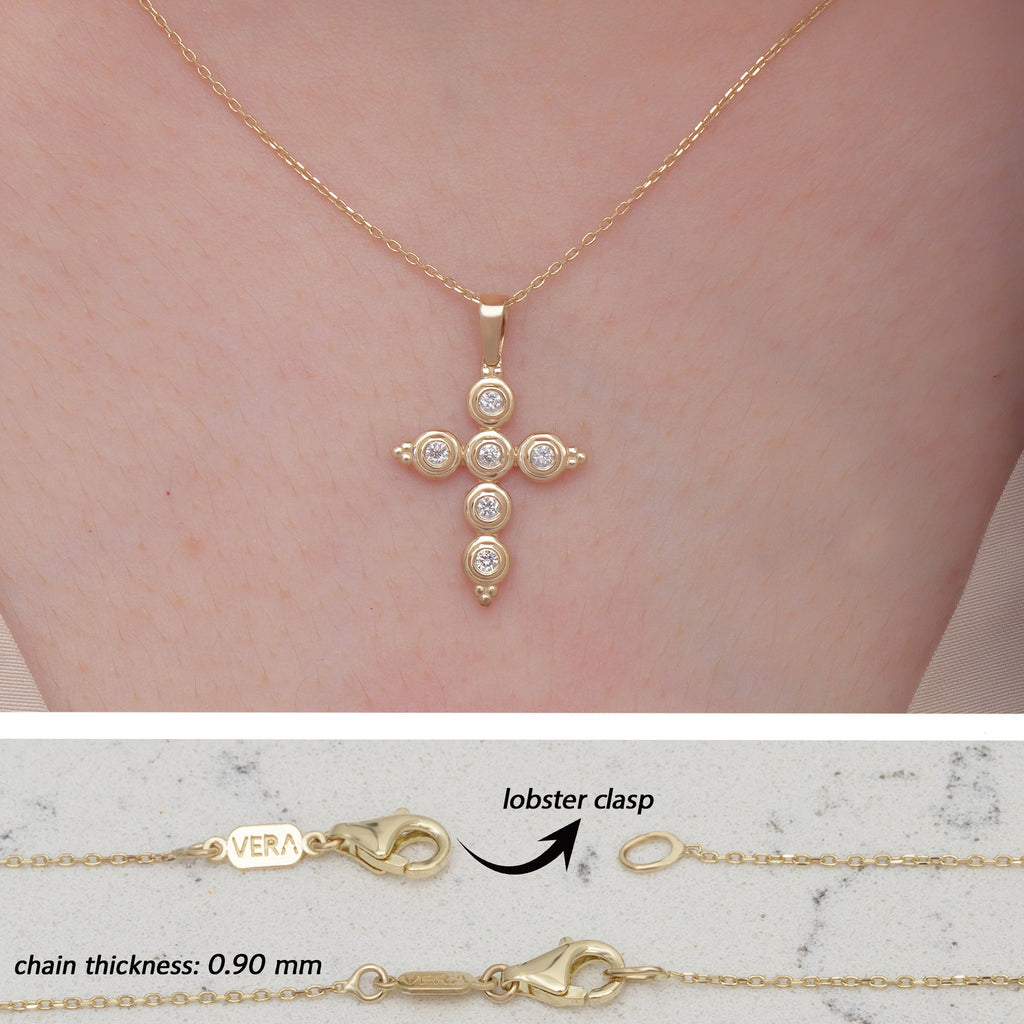 14K Gold Diamond Cross Necklace – Serian