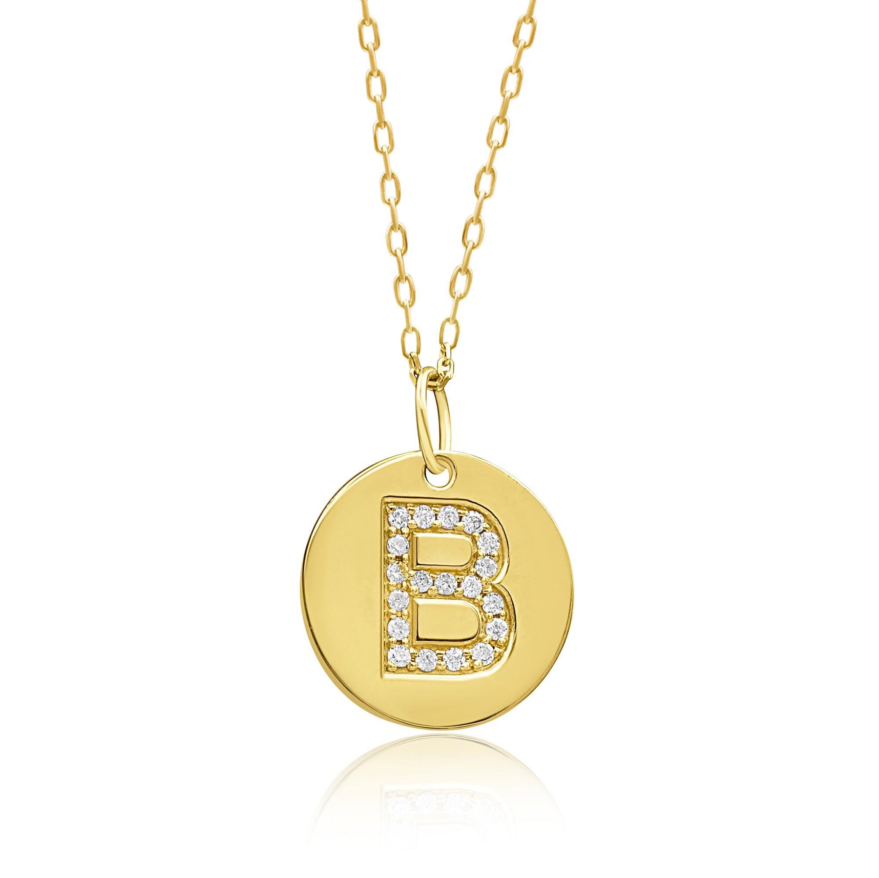 14K Gold Diamond Frame Initial Necklace – Novalis