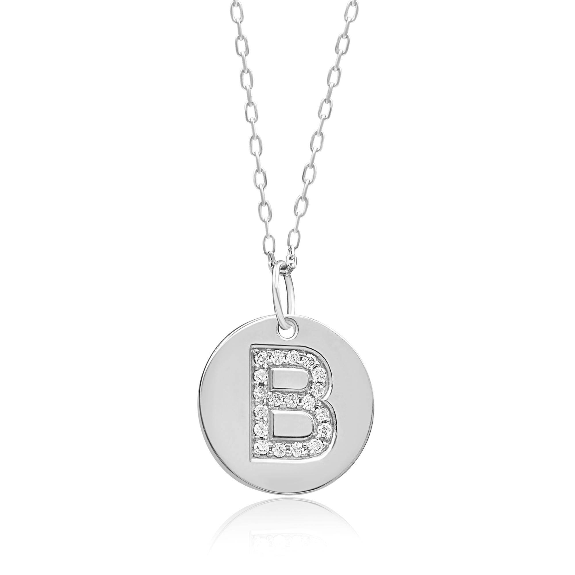 14K Gold Diamond Frame Initial Necklace – Novalis