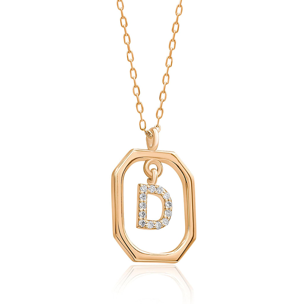 14K Gold Diamond Initial Necklace – Carmiel
