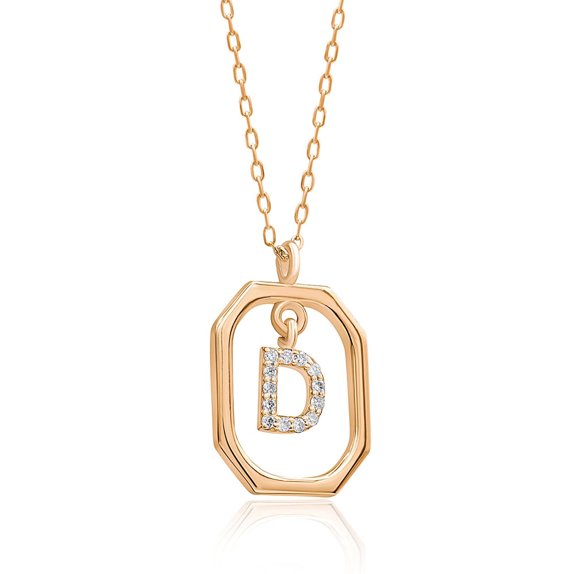 14K Gold Diamond Initial Necklace – Carmiel