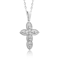 14K Gold Framed Diamond Cross Necklace – Auremis