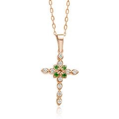 14K Gold Diamond Cross Necklace – Valyra