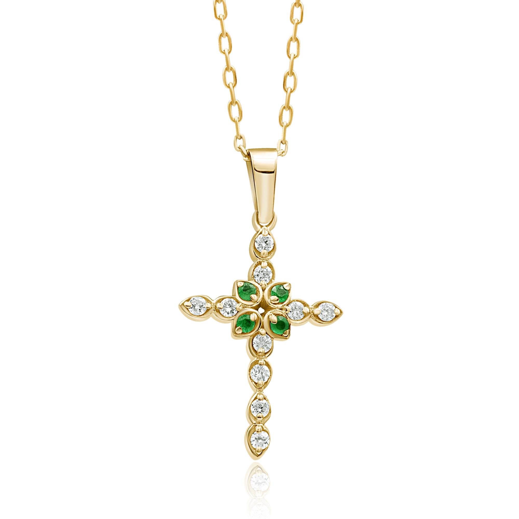14K Gold Diamond Cross Necklace – Valyra