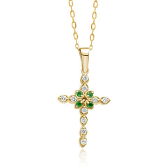 14K Gold Diamond Cross Necklace – Valyra
