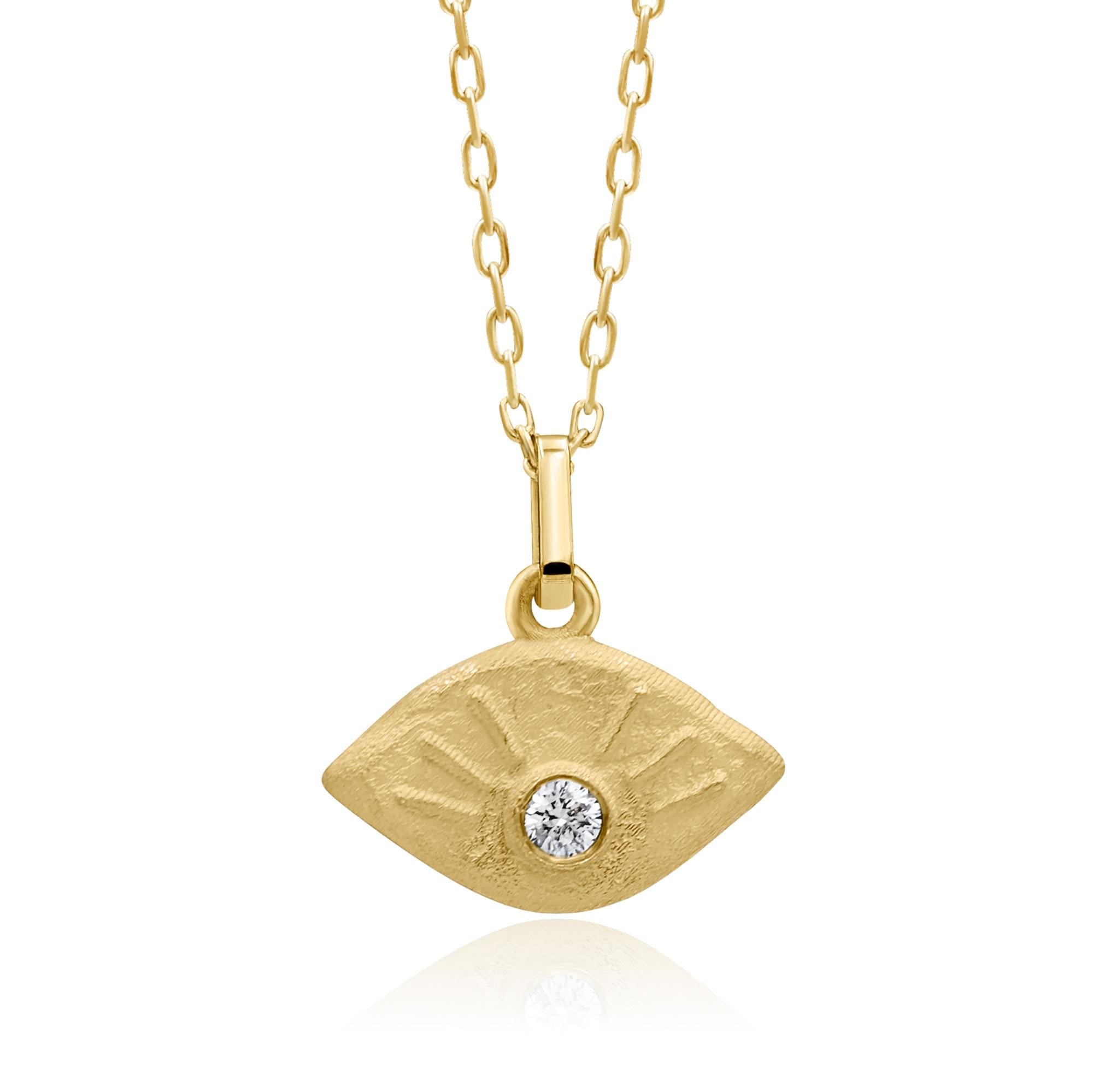 14K Gold Diamond Eye Charm Necklace – Relic