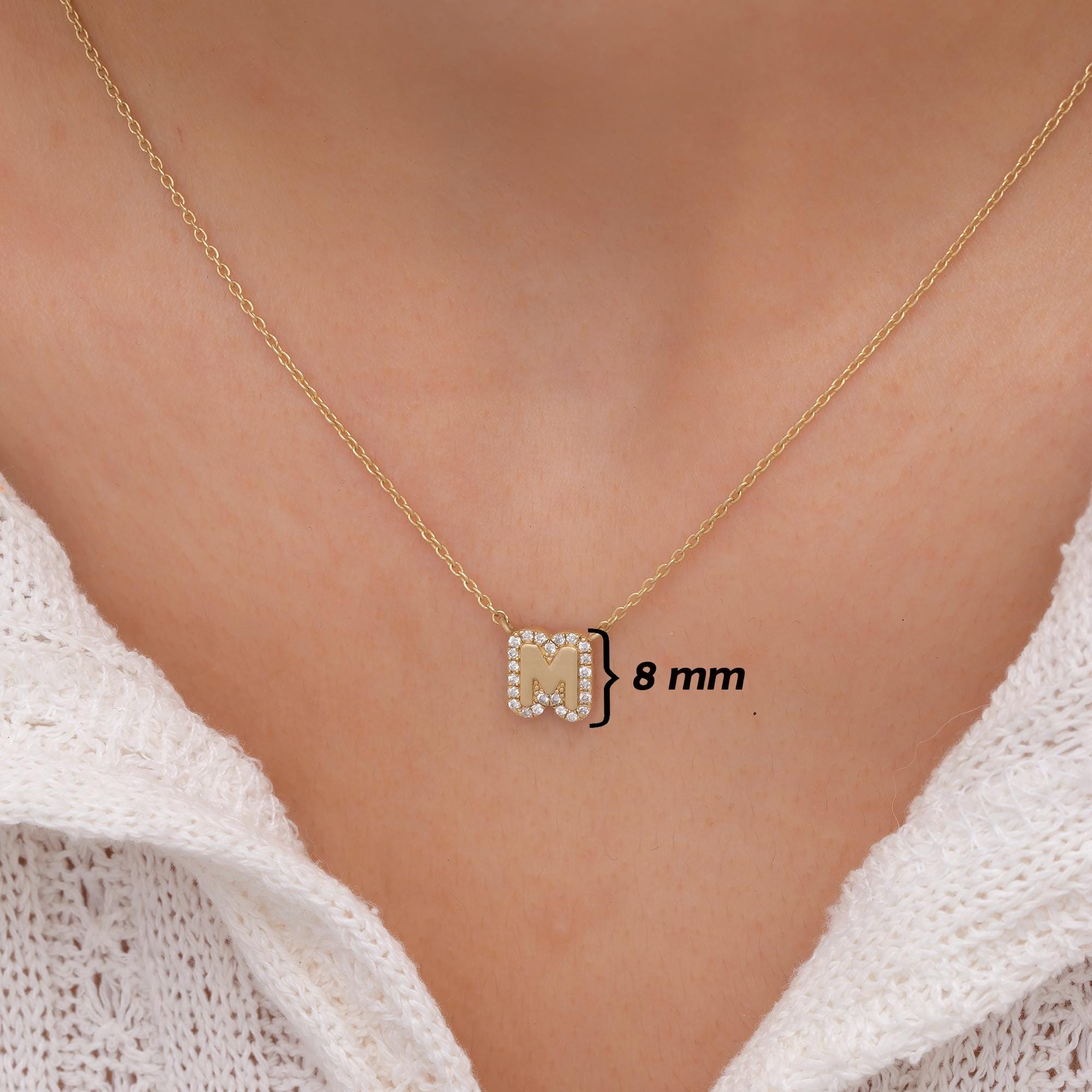 14K Gold Diamond Initial Necklace – Lioren