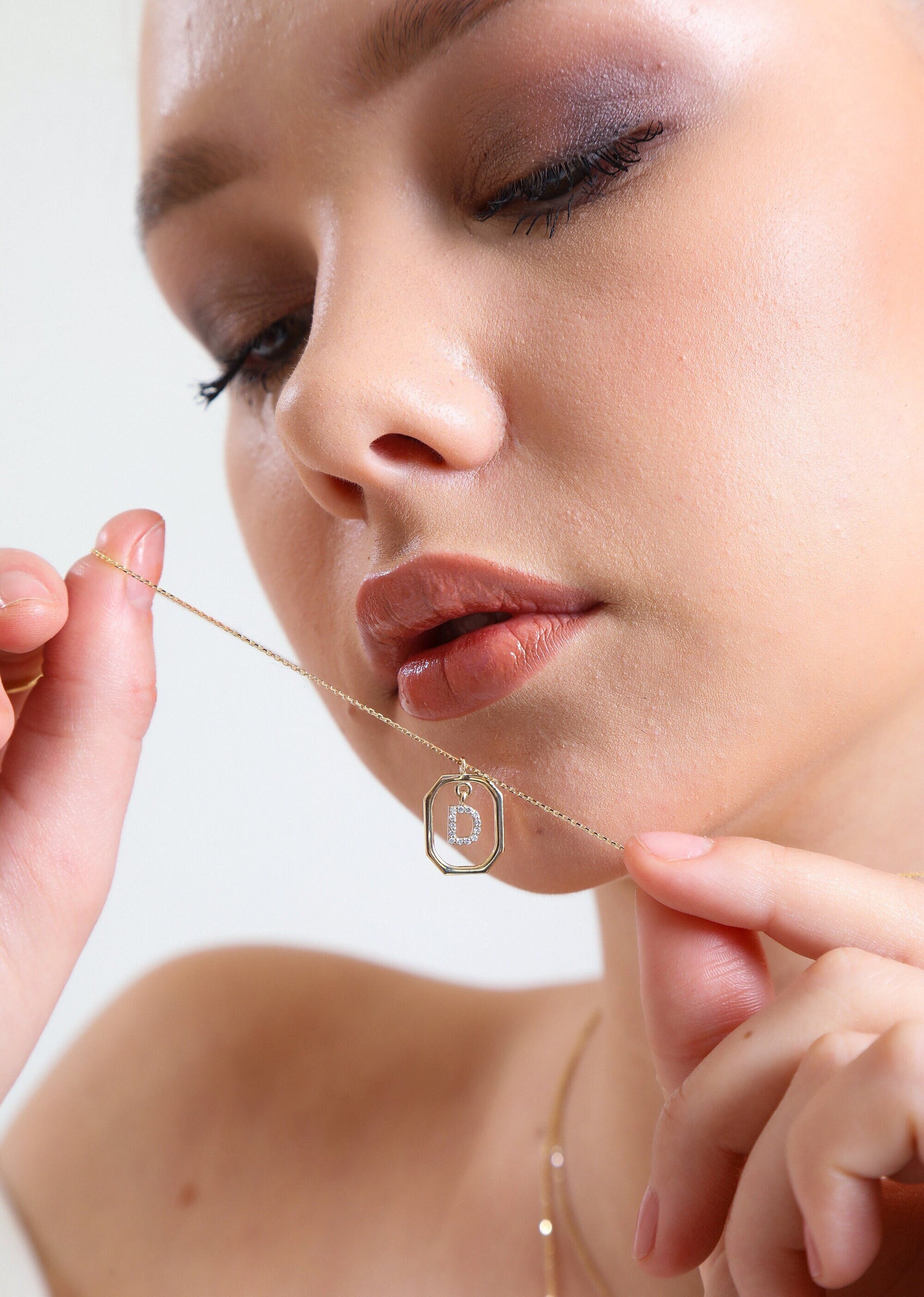 14K Gold Diamond Initial Necklace – Carmiel