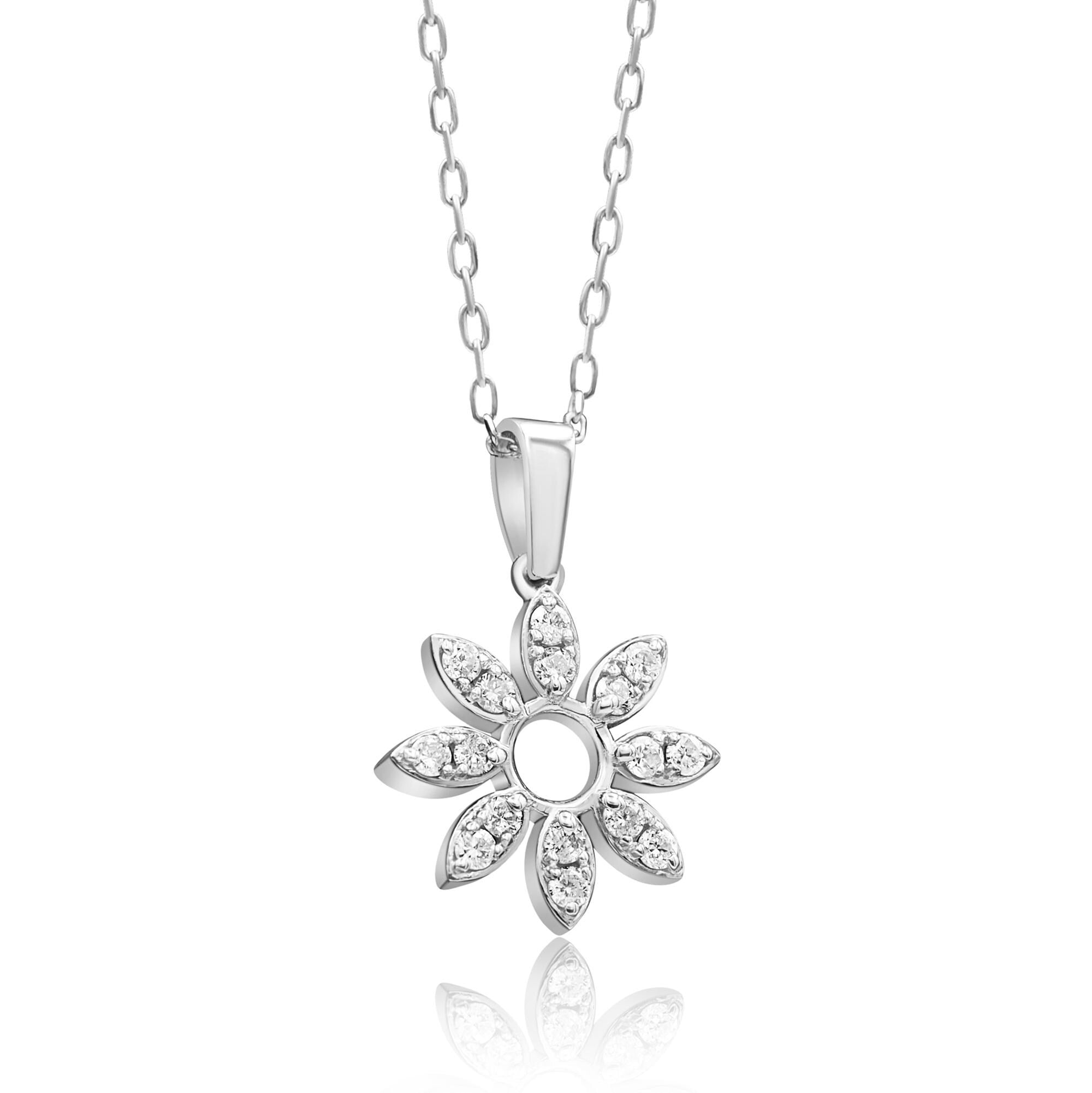 14K Gold Diamond Flower Necklace – Florayne