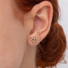 14K Gold Diamond Tree Stud Earrings – Arbor