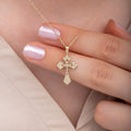 14K Gold Diamond Cross Necklace – Araviel