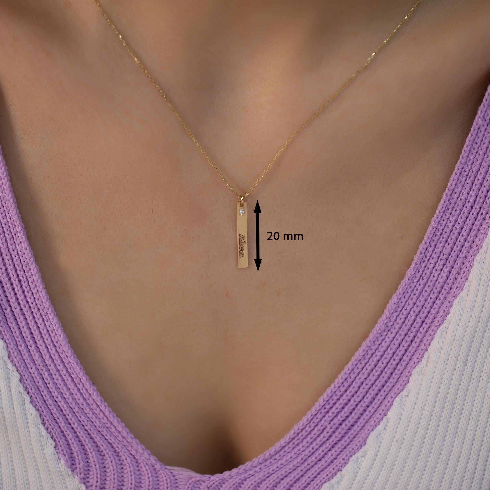 14K Gold Diamond Slim Initial Necklace – Emblem