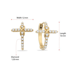 14K Gold Infinity Diamond Cross Earrings – Everlight