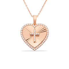 14K Gold Diamond Heart Initial Necklace – Signa