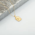 14K Gold Diamond Rectangle Initial Necklace – Signa