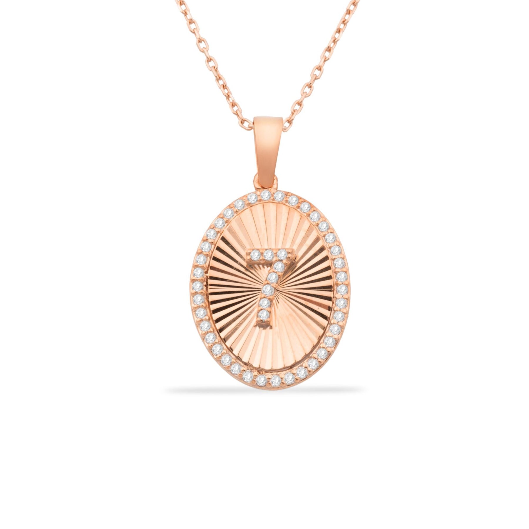 14K Gold Diamond Oval Initial Necklace – Signa