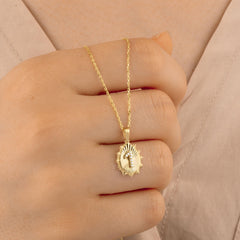 14K Gold Diamond Drop Initial Necklace – Herald