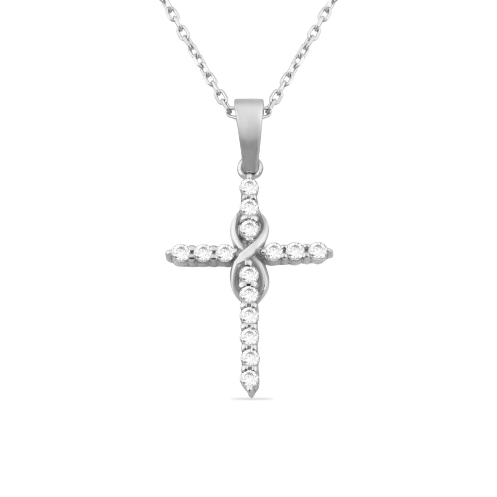 14K Gold Infinity Diamond Cross Necklace – Everlight