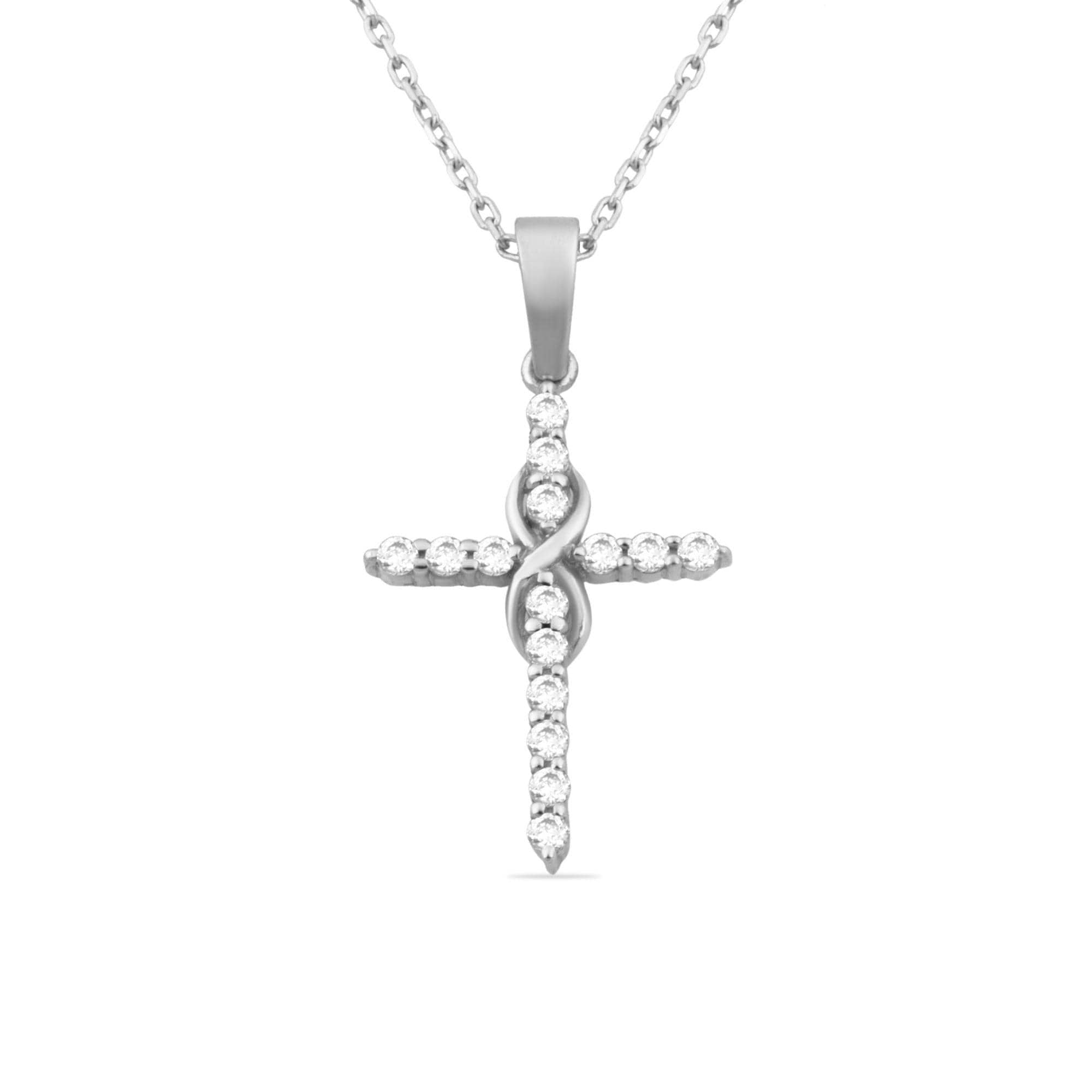14K Gold Infinity Diamond Cross Necklace – Everlight