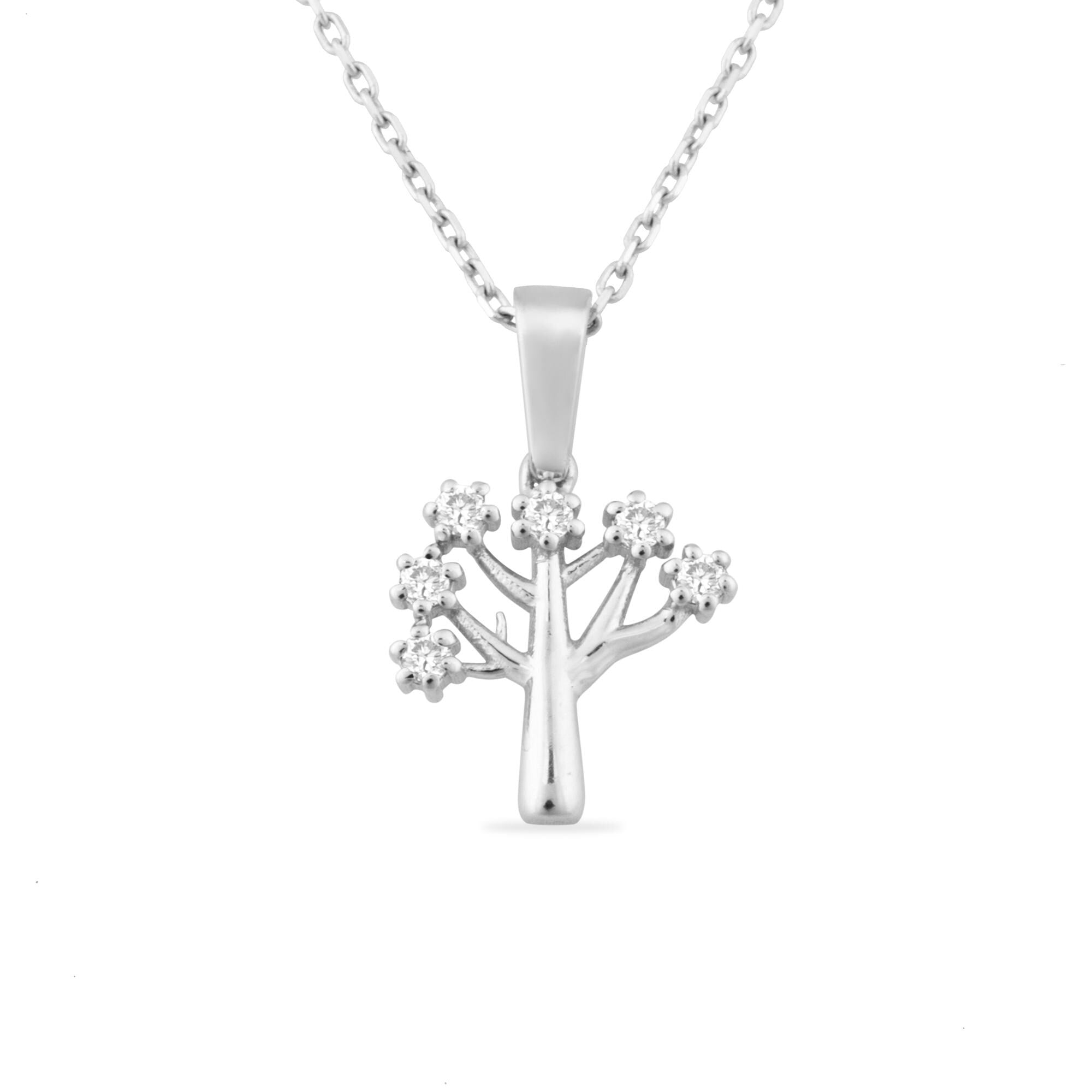 14K Gold Diamond Tree of Life Necklace/ Dainty Family Tree Pendant/ Gold Tree Necklace/ Fine Jewelry Gift for Her/ Nature Inspired Jewelry
