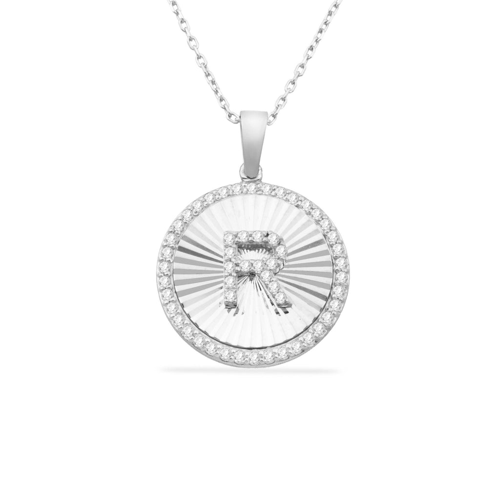 14K Gold Diamond Round Initial Necklace – Signa