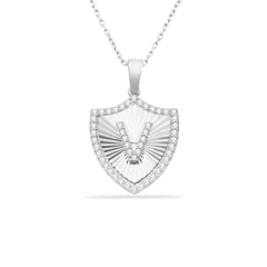 14K Gold Diamond Shield Initial Necklace – Signa