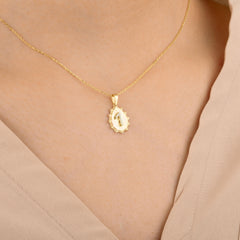 14K Gold Diamond Drop Initial Necklace – Herald