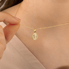 14K Gold Diamond Drop Initial Necklace – Herald