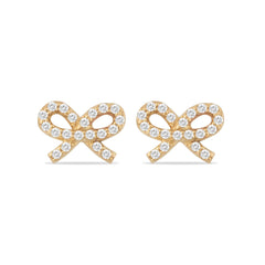 14K Gold Diamond Bow Stud Earrings – Luvienne