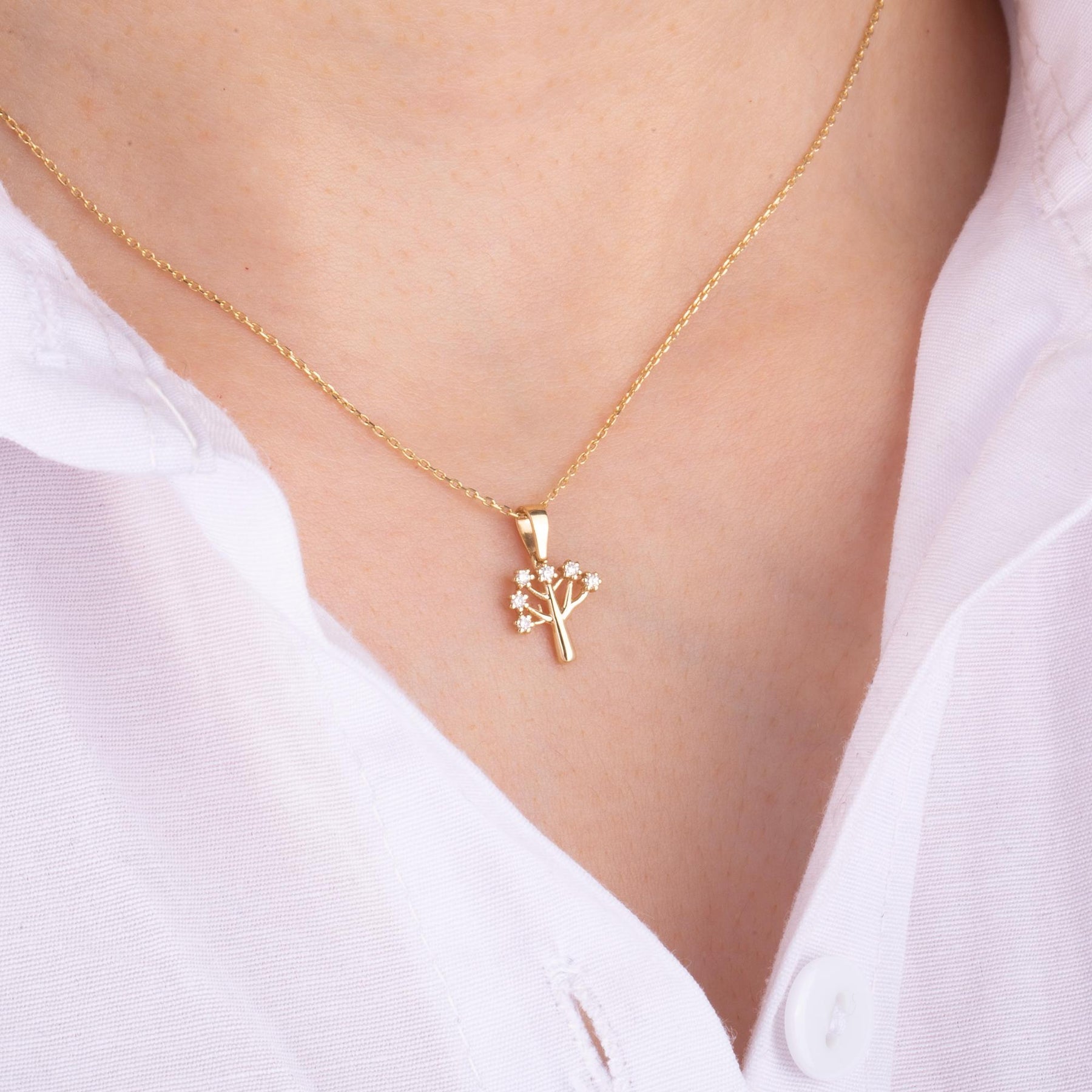 14K Gold Diamond Tree Necklace – Arbor