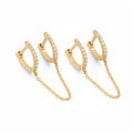 14K Gold Diamond Connected Hoop Earrings – Linkara