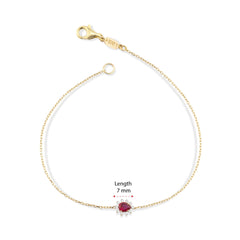 14K Gold Ruby & Diamond Pear Bracelet – Astra