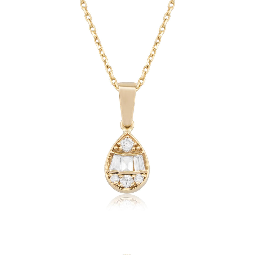 14K Gold Diamond Teardrop Necklace – Serava