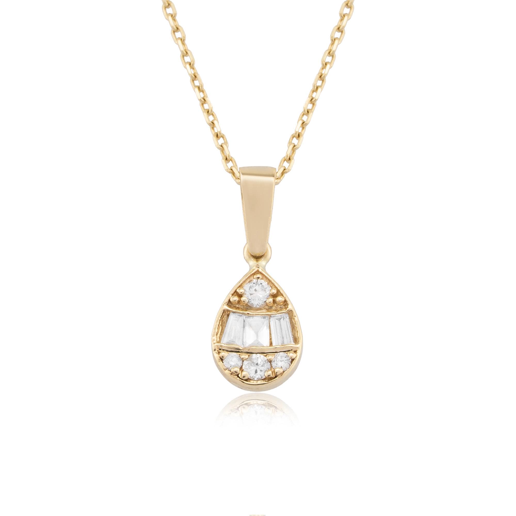 14K Gold Diamond Teardrop Necklace – Serava