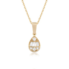 14K Gold Diamond Teardrop Necklace – Serava