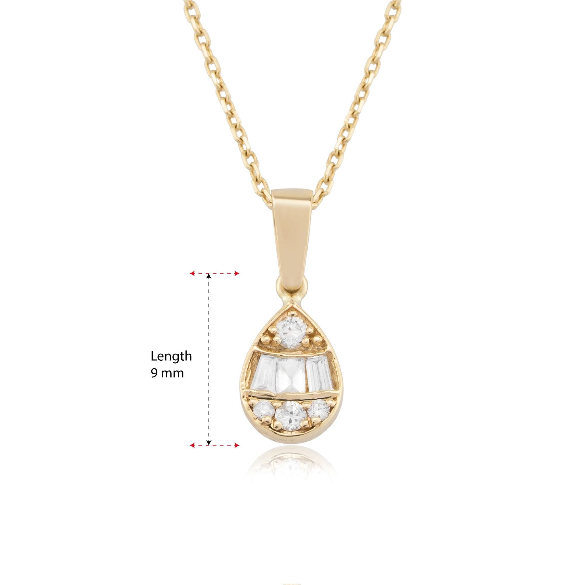 14K Gold Diamond Teardrop Necklace – Serava