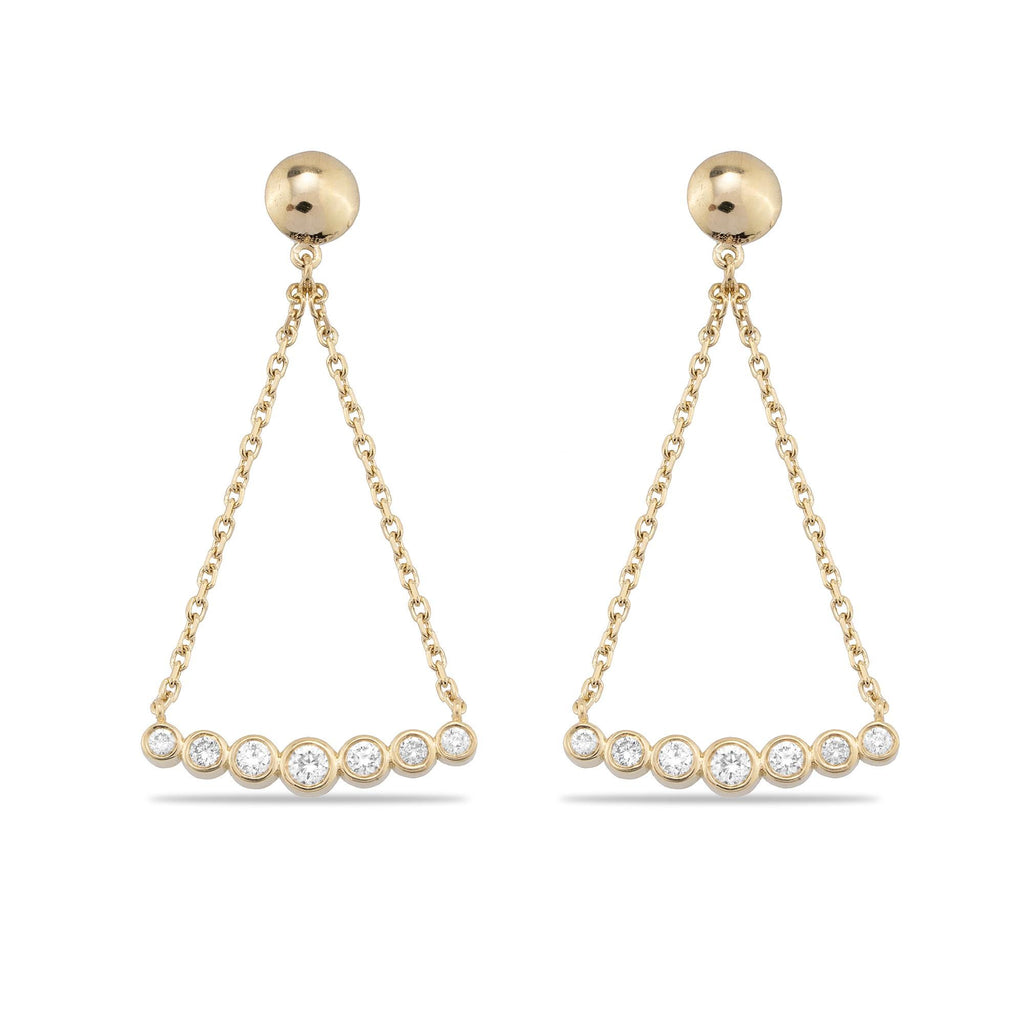 14K Gold Diamond Chain Dangle Earrings – Vercyn