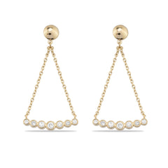 14K Gold Diamond Chain Dangle Earrings – Vercyn