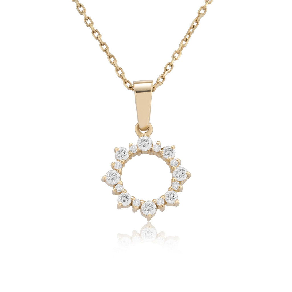 14K Gold Diamond Sun Necklace – Solara