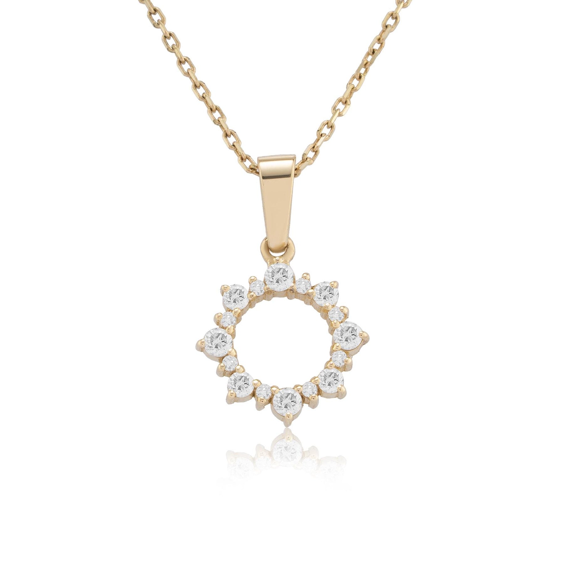 14K Gold Diamond Sun Necklace – Solara