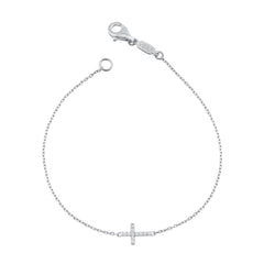14K Gold Diamond Cross Bracelet – Divara