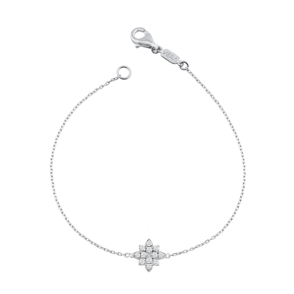 14K Gold Diamond Flower Bracelet – Mirabel