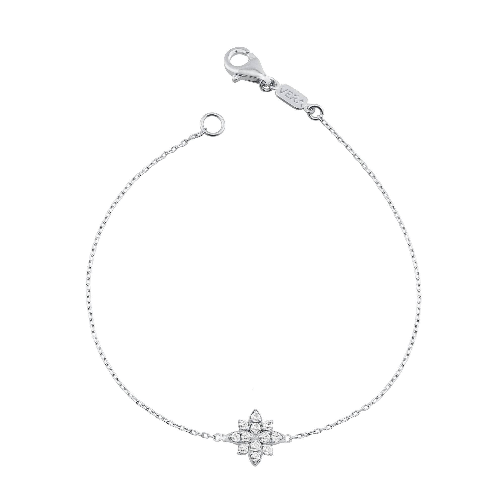 14K Gold Diamond Flower Bracelet – Mirabel