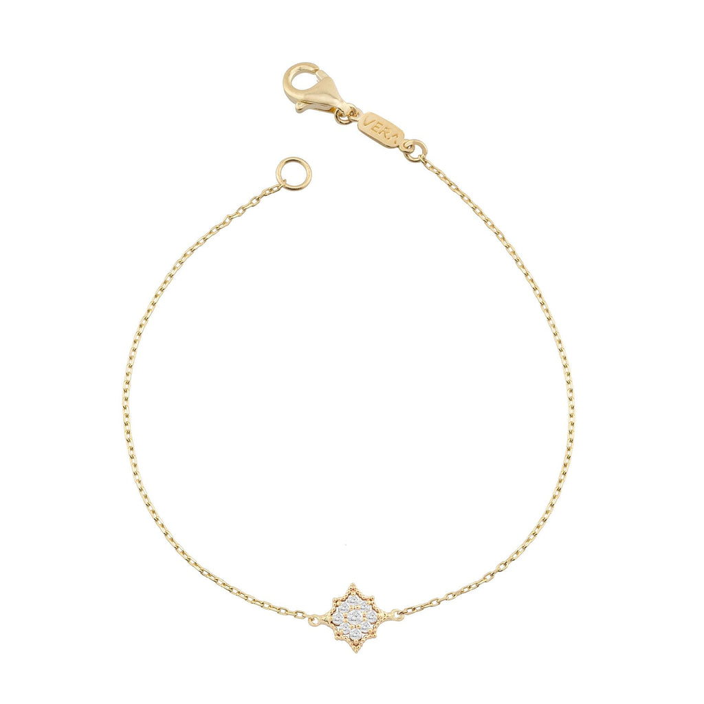 14K Gold Diamond Clover Bracelet – Clovera