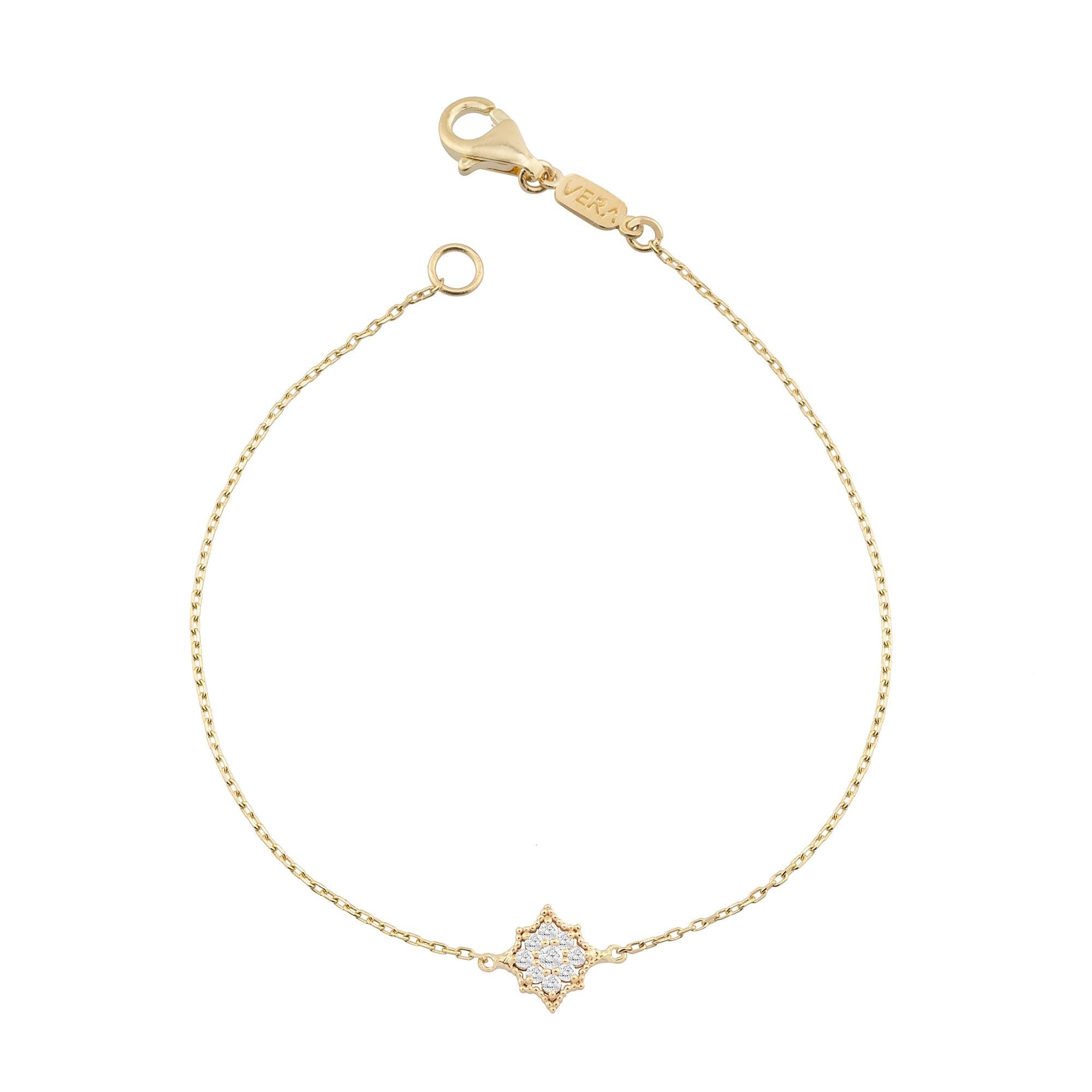 14K Gold Diamond Clover Bracelet – Clovera