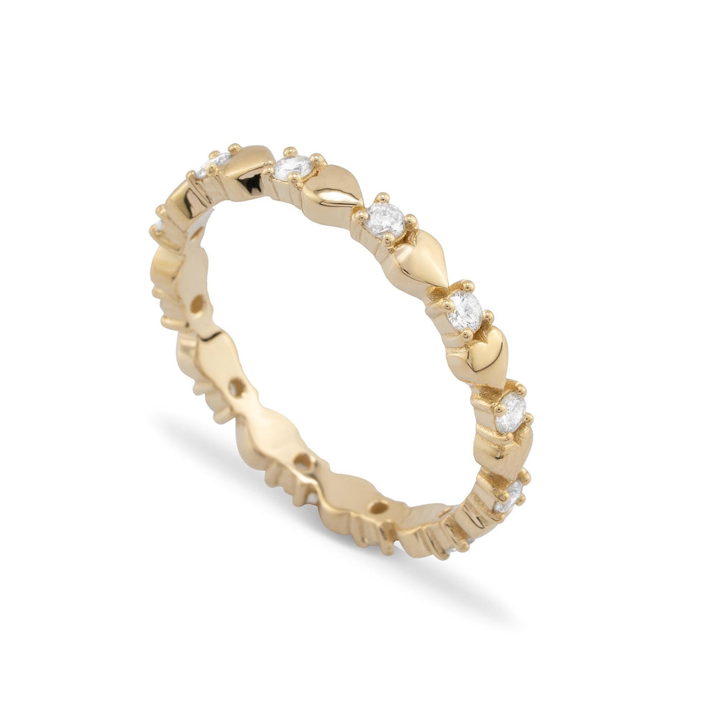 14K Gold Diamond Heart Eternity Ring – Lovaire