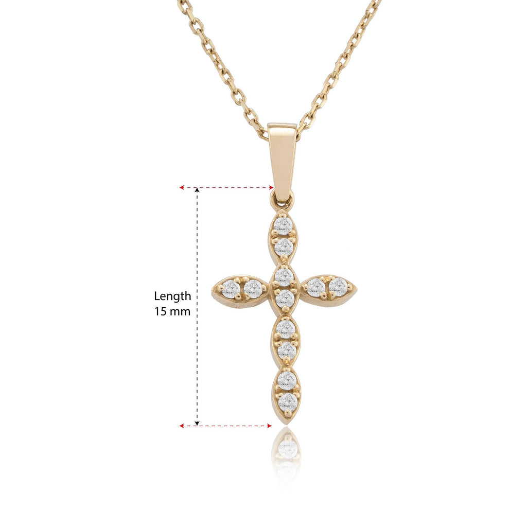 14K Gold Diamond Cross Necklace – Virellan