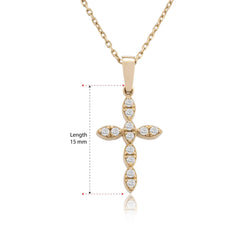 14K Gold Diamond Cross Necklace – Virellan