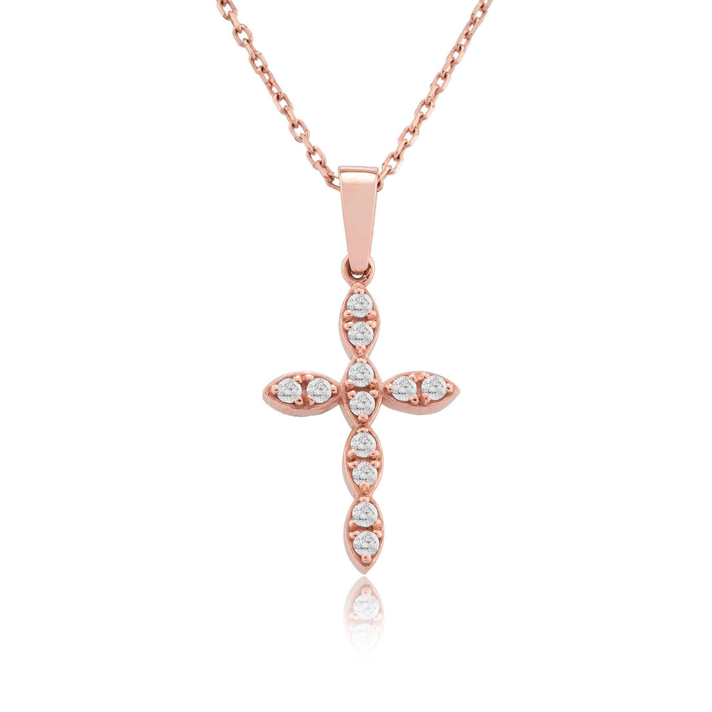 14K Gold Diamond Cross Necklace – Virellan