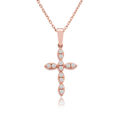 14K Gold Diamond Cross Necklace – Virellan